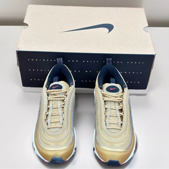 Nike Air Max 97 OG Metallic Gold Sneakers - Picture 4 of 7